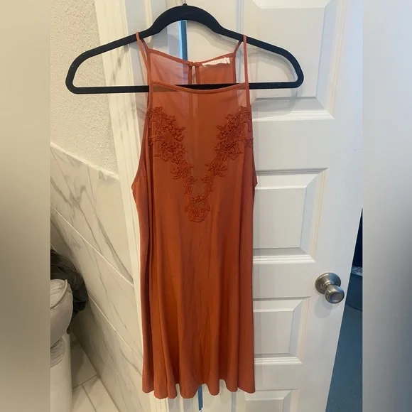 open lace back dress AMARANTH MAXI DRESS-ORANGE – Lush Boutique main image 0
